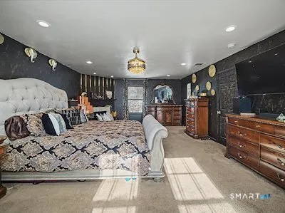 a view of a living room and a entryway