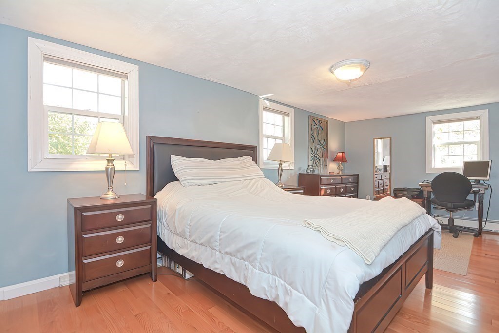 9 Bridge Street Grafton, MA 01536 - Photo 24 of 34 a bedroom with a bed and wooden floor