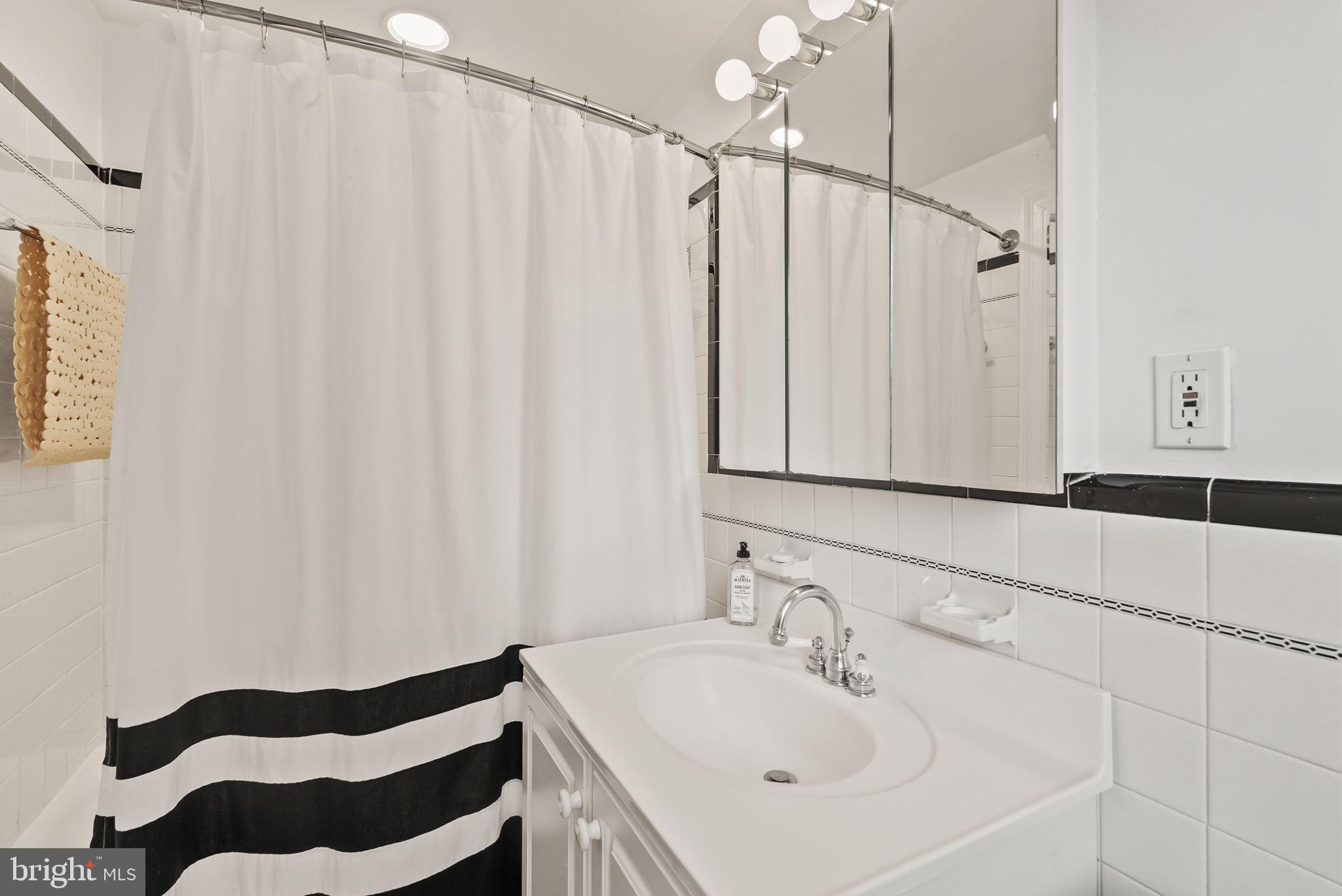 1703 Russell Road Alexandria, VA 22301 - Photo 34 of 42 a bathroom with a sink and a mirror