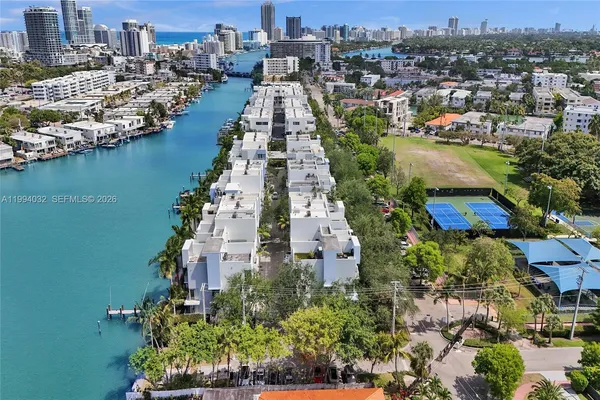 an aerial view of houses with outdoor space and lake view