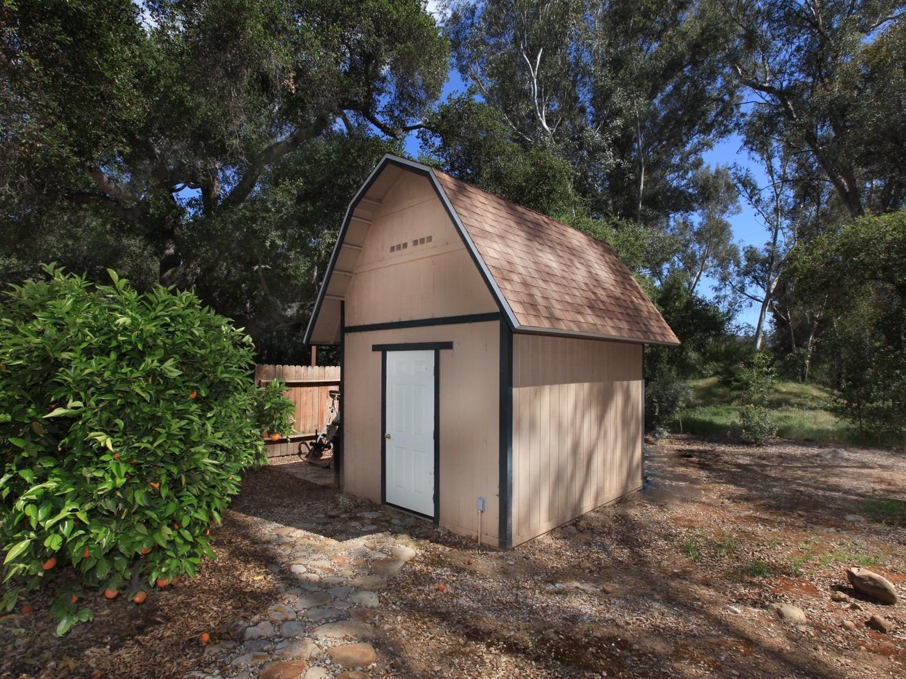 465 Del Norte Road Ojai, CA 93023 - Photo 40 of 48 Guest Quarters Storage Shed with Loft for Extra Storage
