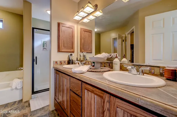 a bathroom with a bathtub