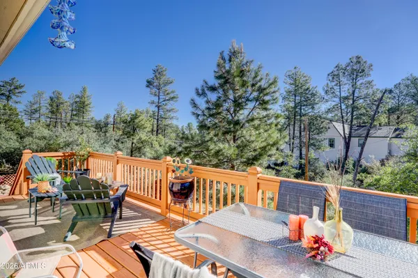 an outdoor view with patio