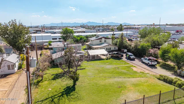 an aerial view of a city