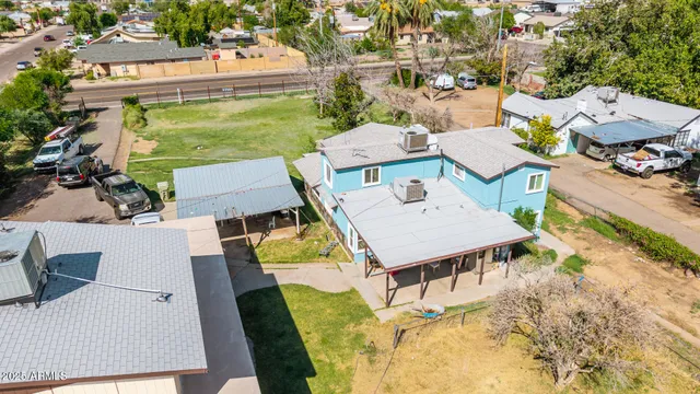 an aerial view of multiple house