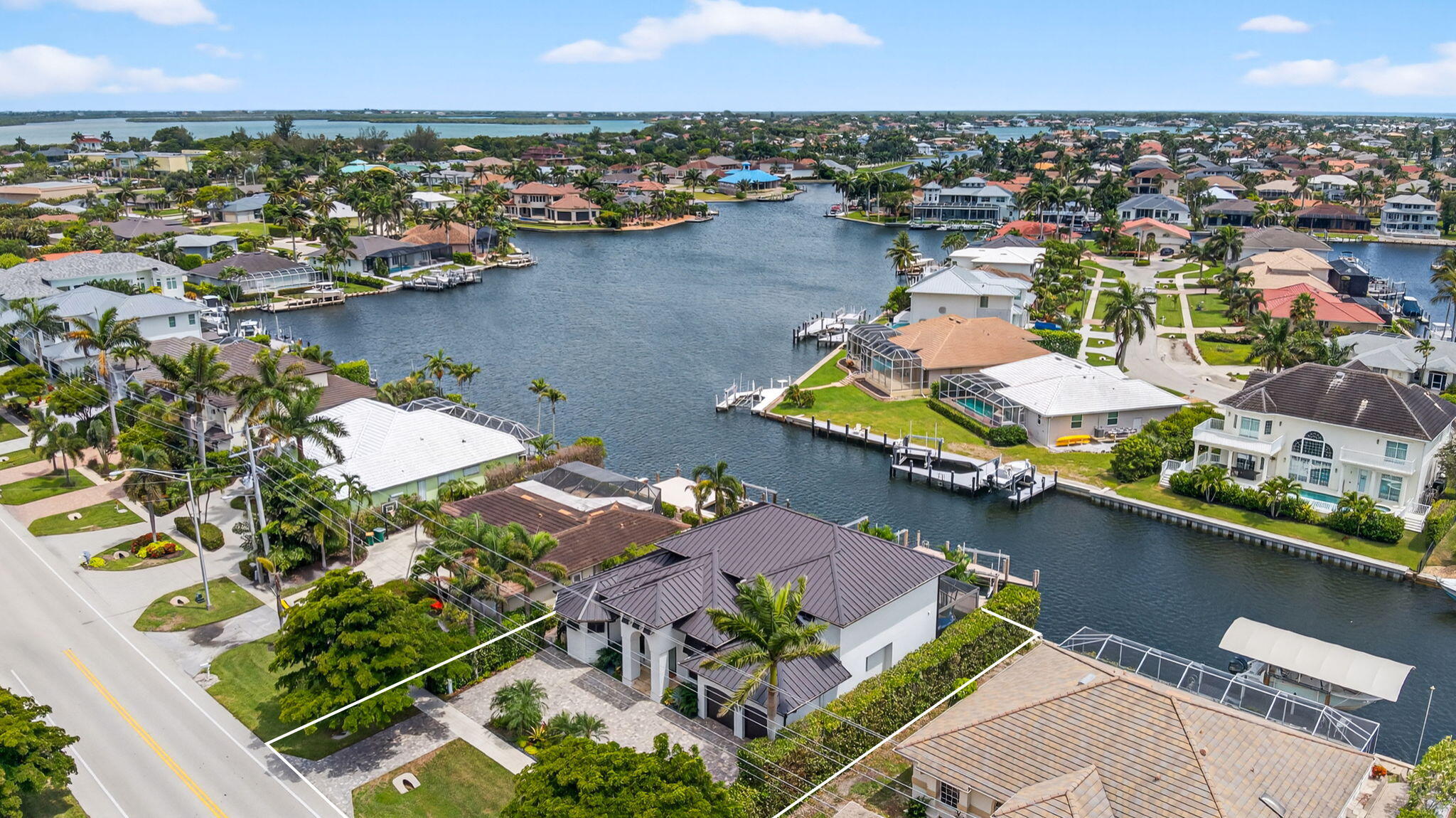 1649 San Marco Road Marco Island, FL 34145 - Photo 46 of 53 48-Aerial Front Exterior 3 - lot line