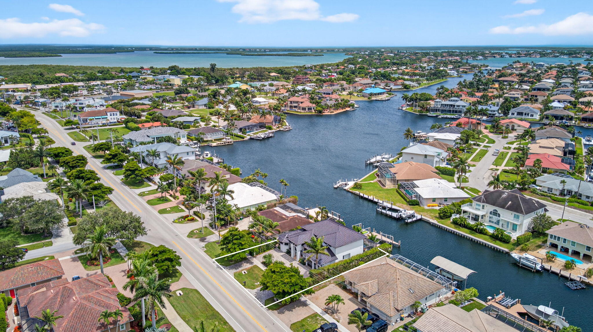 1649 San Marco Road Marco Island, FL 34145 - Photo 47 of 53 51-Aerial Front Exterior 4 - lot line