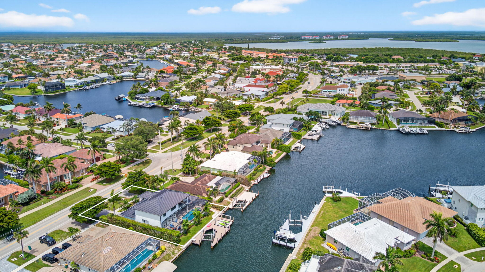 1649 San Marco Road Marco Island, FL 34145 - Photo 50 of 53 54-Aerial Rear Exterior 2 - lot line