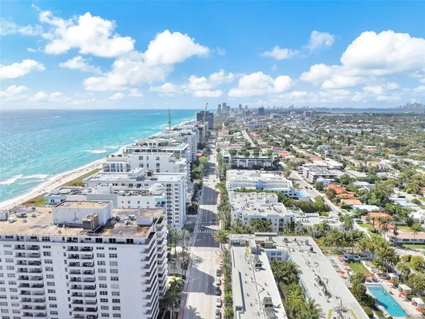 a view of a city with ocean