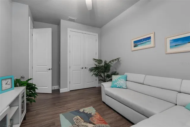 a backyard of a house with lots of green space