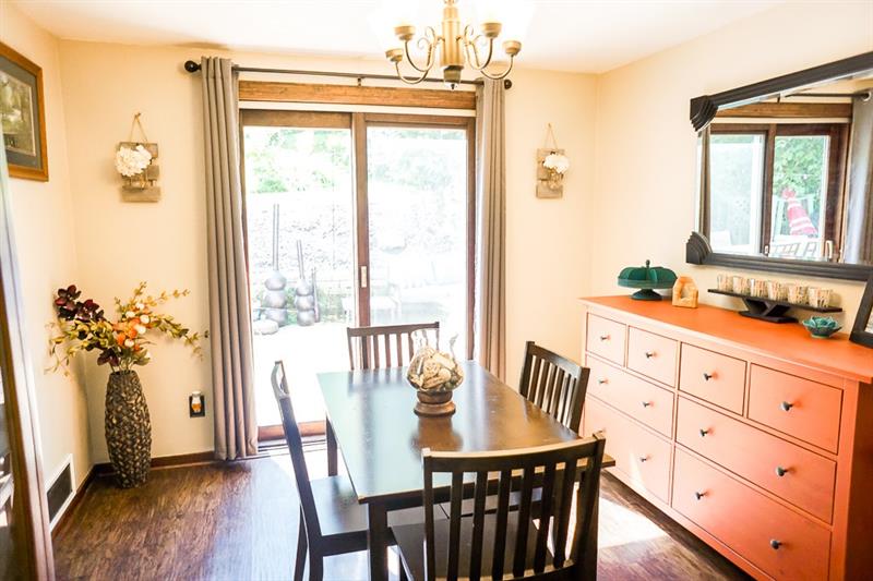 731 Ridgemont Drive Pittsburgh, PA 15220 - Photo 8 of 22 Vinyl Flooring, New Faucet, Updated Lighting, Stone Backsplash and stainless steel and black appliances make this approx. 10x9 Kitchen one you want to spend time in. Adora Gas Stove, Samsung Microwave, Kenmore Refrigerator
