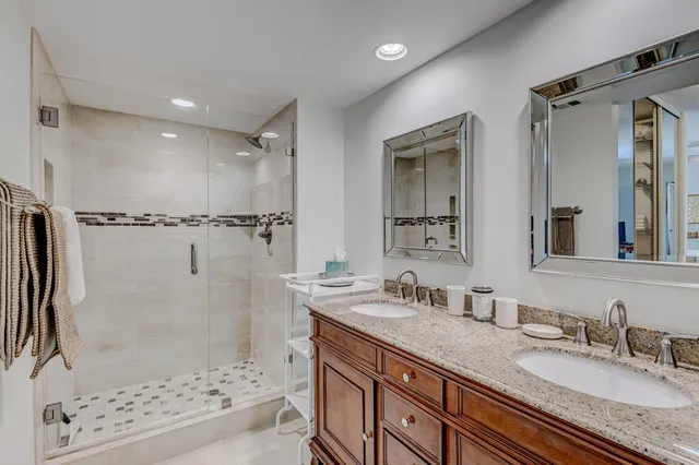 a view of a park with trees