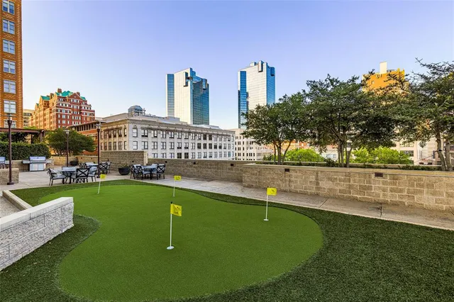 a view of a building with glass windows