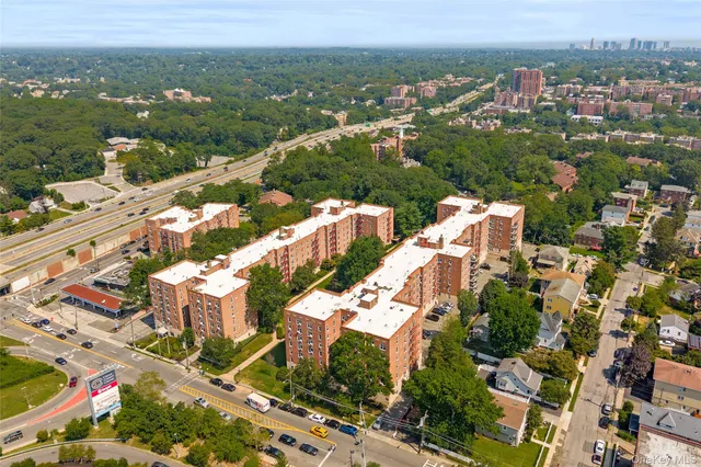 an aerial view of multiple house