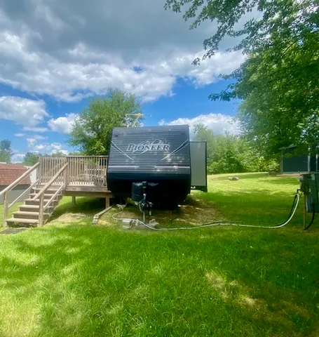 a view of a park with a bench