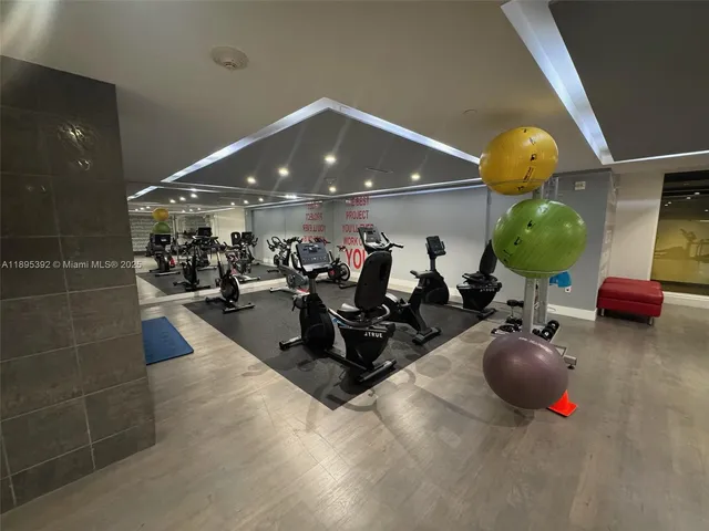 a gym hall with exercise machine