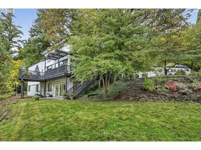 a house view with a garden space