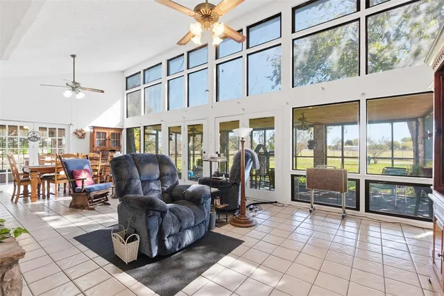 a living room with furniture