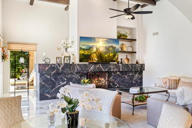 a living room with furniture