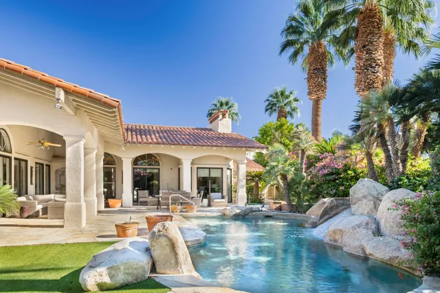 a outdoor space with patio furniture