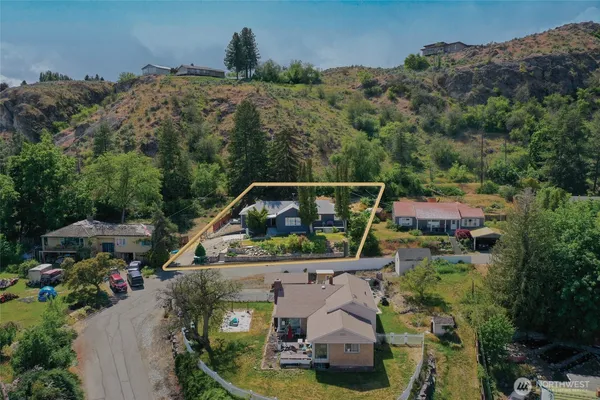 an aerial view of house with outdoor space