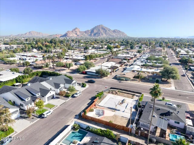 an aerial view of a city