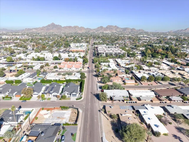an aerial view of a city