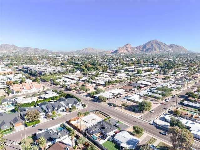 an aerial view of a city