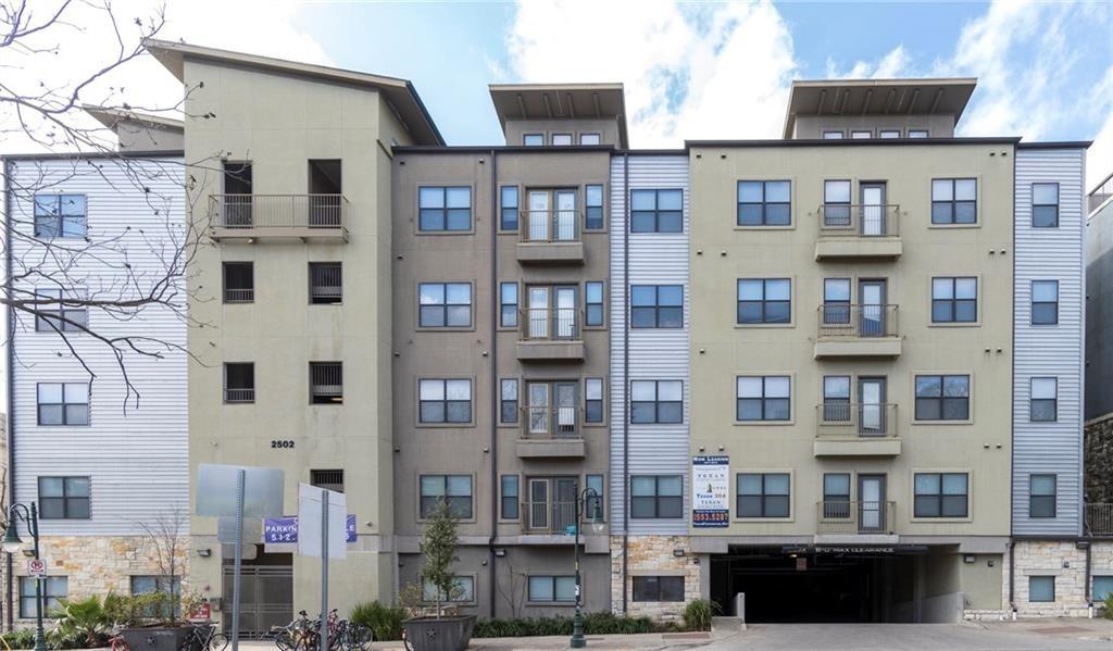 a front view of a multi story building