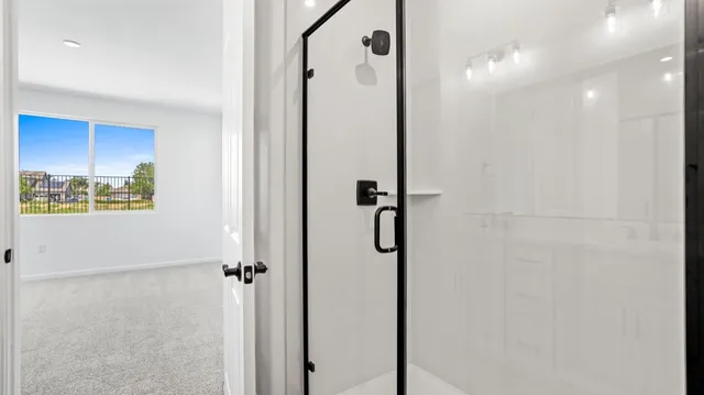 a bathroom with a shower