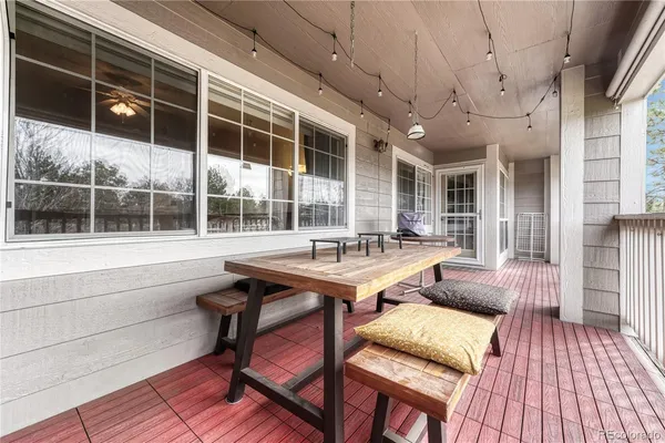 a outdoor space with a large window