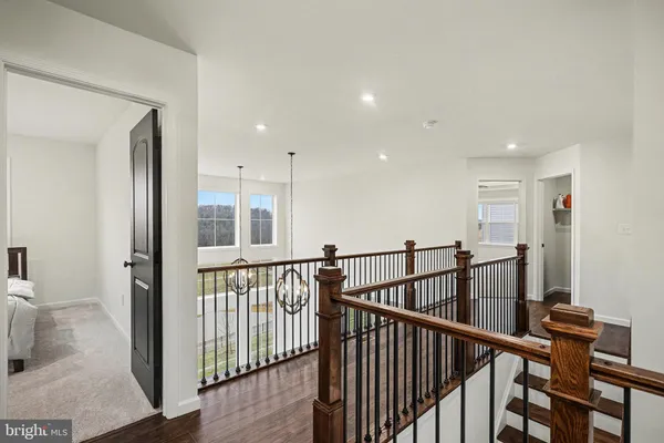 a view of hallway with stairs