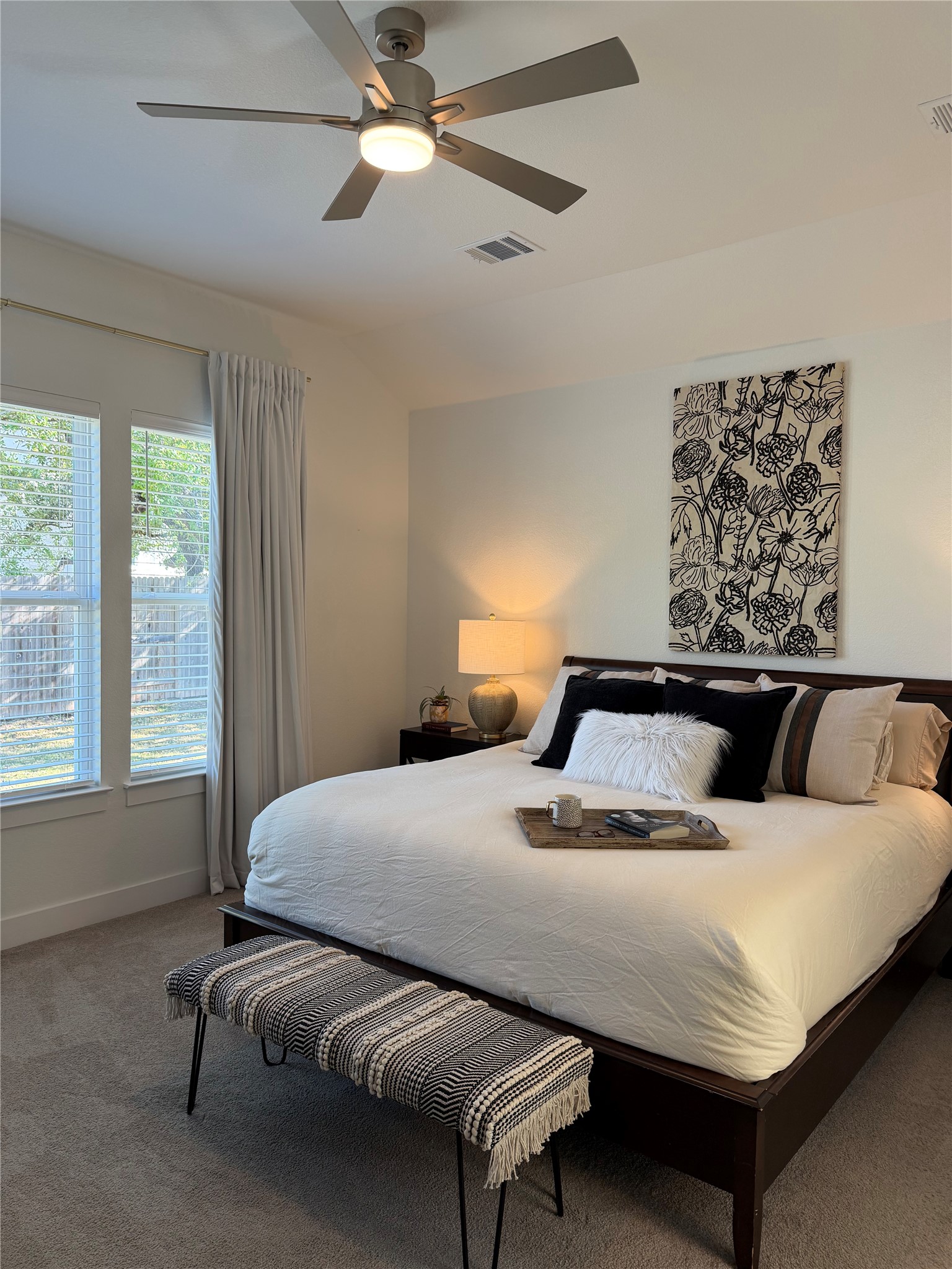 306 Bridge Water Loop Dripping Springs, TX 78620 - Photo 5 of 5 Bedroom with carpet, a ceiling fan, and vaulted ceiling