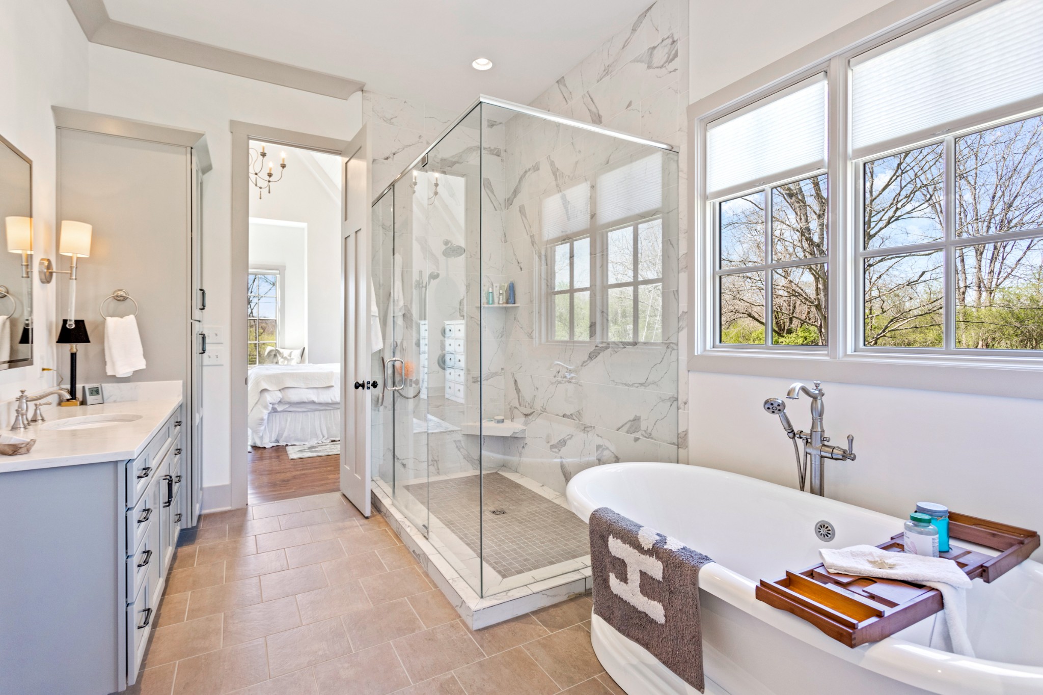 3330 Bailey Road Franklin, TN 37064 - Photo 18 of 37 a spacious bathroom with a tub sink shower and mirror
