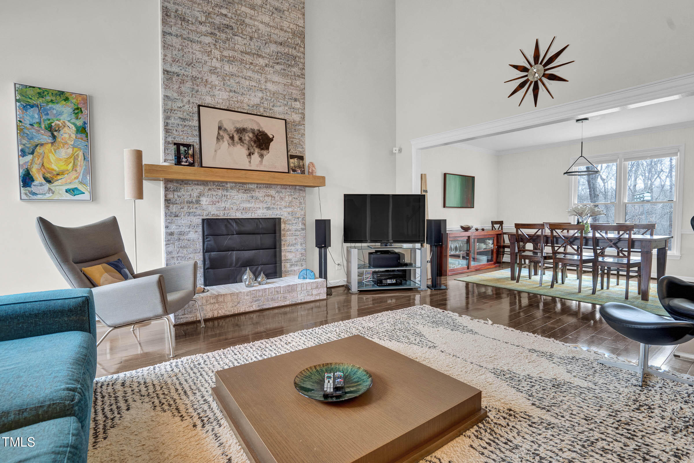 3312 Powers Lane Durham, NC 27712 - Photo 3 of 28 a living room with furniture and a fireplace