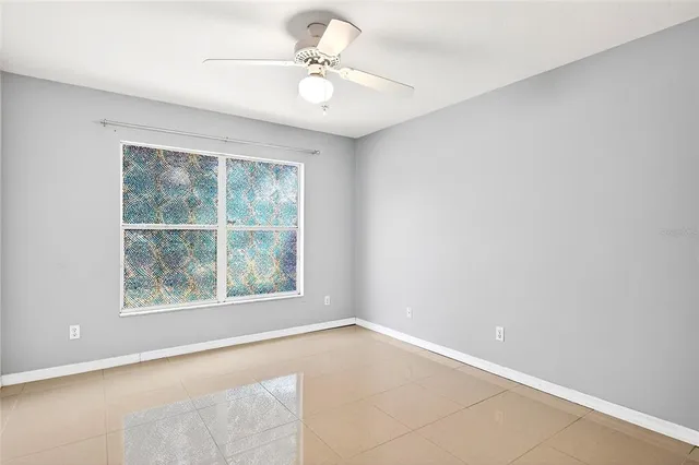 an empty room with a window