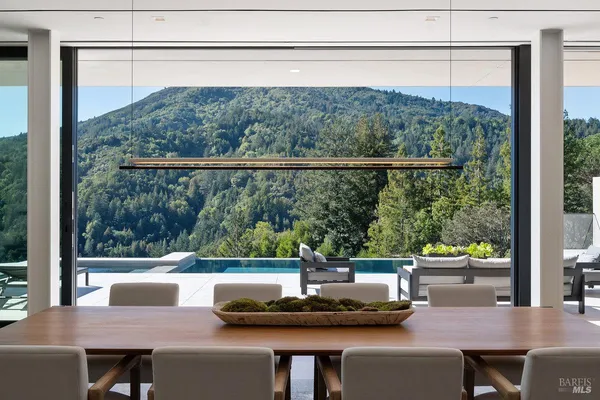 a balcony with furniture and outdoor view