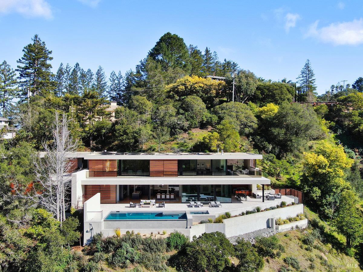 70 Ridgecrest Road Kentfield, CA 94904 - Photo 2 of 29 an aerial view of house with yard swimming pool and outdoor seating