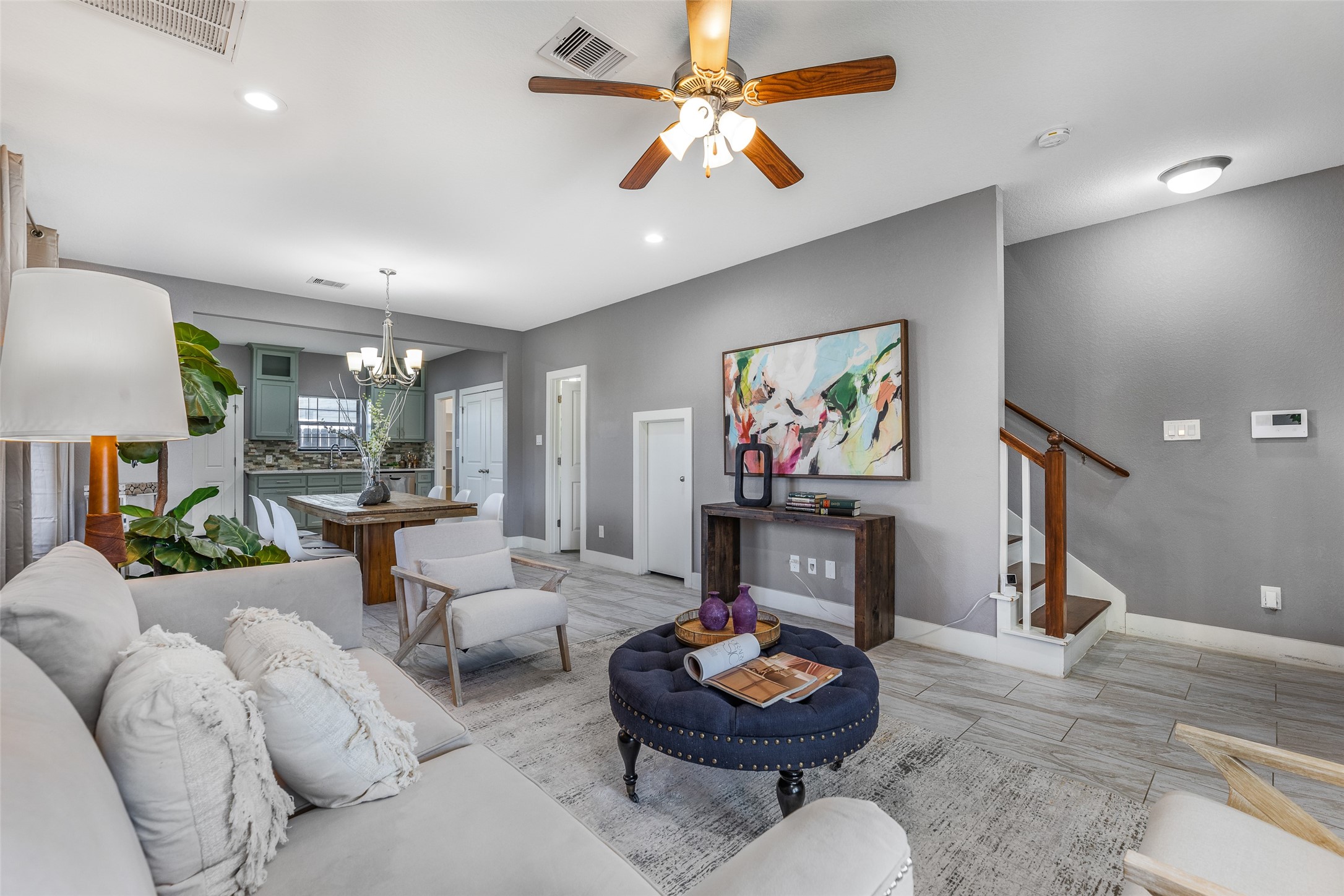 6501 Stratton Street Houston, TX 77023 - Photo 3 of 46 Lovely open-concept common area, made up of living room, dining room, and kitchen. Perfect for hosting and entertaining guests!