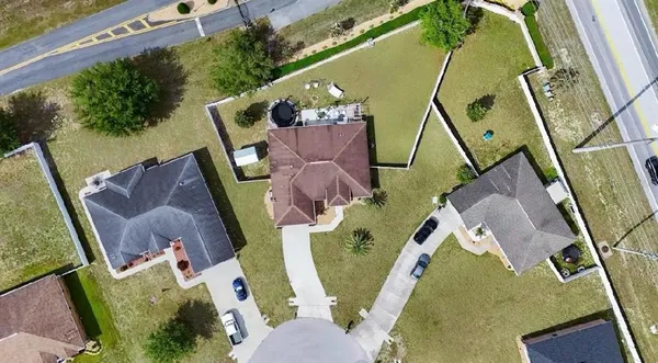 an aerial view of multiple house