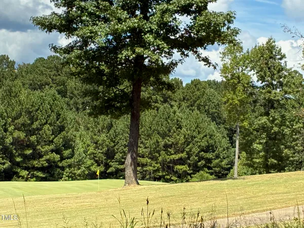 a view of yard with wooden fence