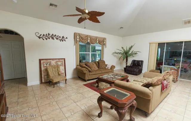 a living room with furniture