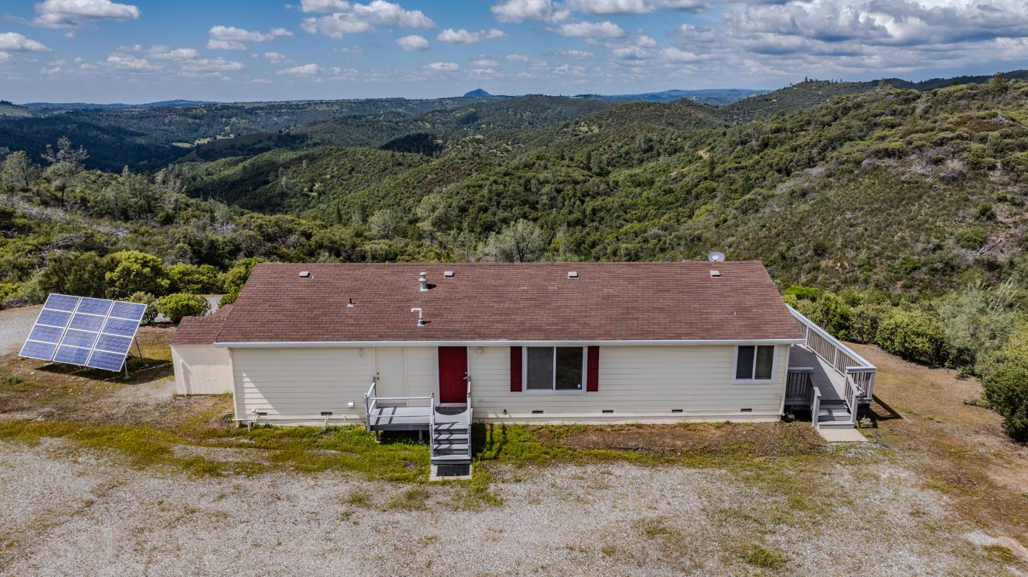 3155 Hawver Road San Andreas, CA 95249 - Photo 59 of 63 Photo of Main House from above with the solar panels.