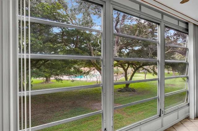 a view of a room and window