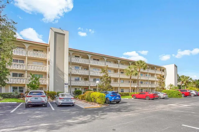 a view of a building with garden
