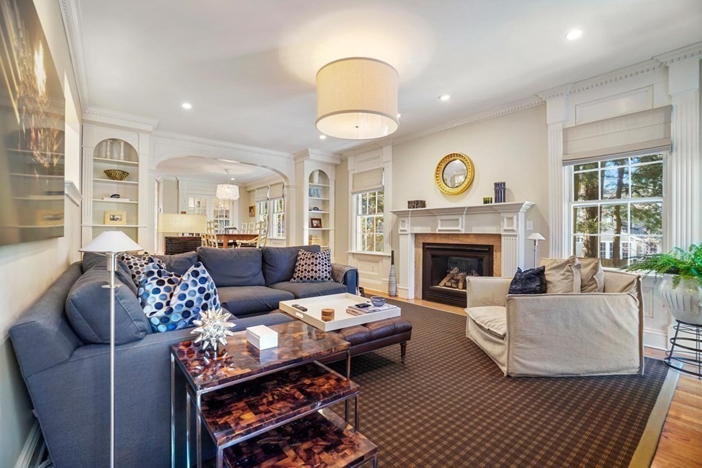 29 Whiting Road Wellesley, MA 02481 - Photo 14 of 36 a living room with furniture a window and a fireplace