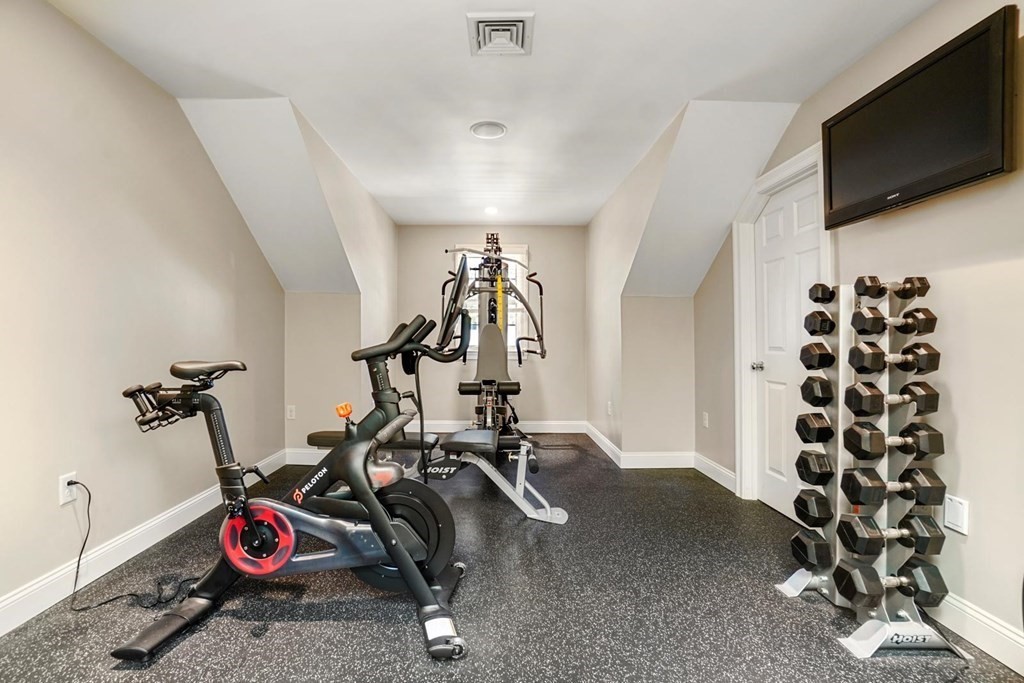 29 Whiting Road Wellesley, MA 02481 - Photo 30 of 36 a view of a room with gym equipment