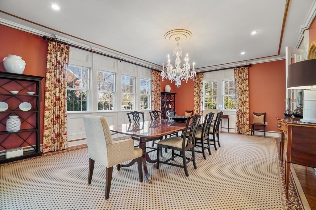29 Whiting Road Wellesley, MA 02481 - Photo 5 of 36 a view of a dining room with furniture