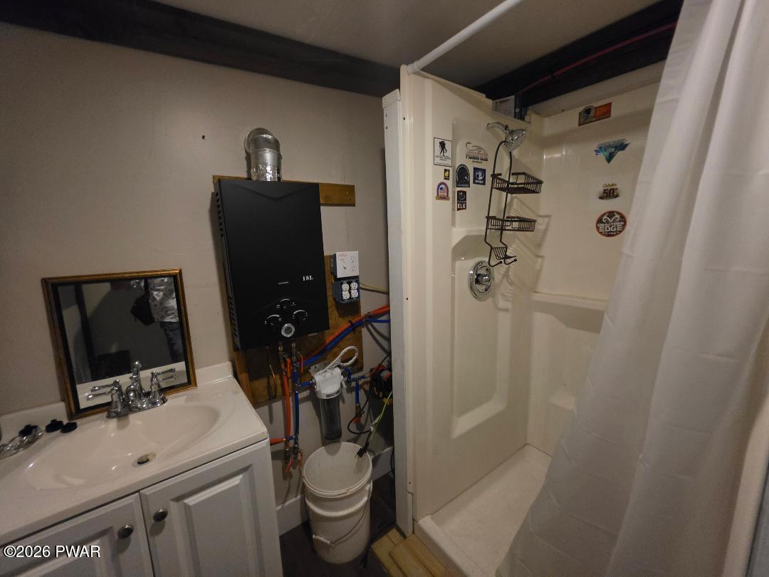 94 Swamp Road Pleasant Mount, PA 18453 - Photo 13 of 33 a bathroom with a sink toilet and shower