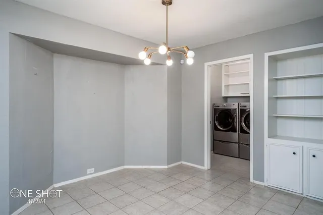 a view of a livingroom with a chandelier